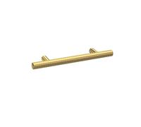 Furniture Handle Textured Knurled Bar Handle, 156mm (96mm Centres) - Brushed Brass