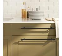 Furniture Handles 20 Pieces Black Stainless Steel 320 mm Hole Spacing T-Handle for Cupboard Drawer Chest of Drawers Kitchen Vintage Design Rustic Modern DIY Restoration