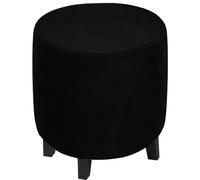 Furniture Host Alexandra Stretch Velvet Round Ottoman Cover Thick Footstool Washable Ottoman Cover Protector Color #3 45x45cm Size 18