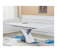 Furniture in Fashion Axara Large Extending Gloss Dining Table In White And Grey