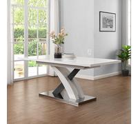 Furniture in Fashion Axara Small Extending Gloss Dining Table In White And Grey