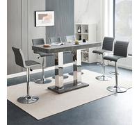 Furniture In Fashion Caprice Large Concrete Effect Wooden Bar Table 6 Ritz Grey White Bar Stools