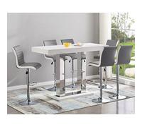 Furniture In Fashion Caprice Large White High Gloss Bar Table 6 Ritz Grey White Bar Stools