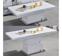 Furniture in Fashion Elgin Extendable Dining Table Family Kitchen Dining Living Durable Modern 4-6 Seater White High Gloss W133-170Xd80Xh48-78Cm