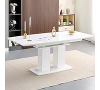 Furniture in Fashion Genisimo Small High Gloss Extending Dining Table In White