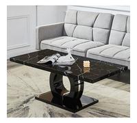 Furniture in Fashion Halo High Gloss Coffee Table In Black And Milano Marble Effect