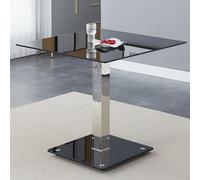 Furniture in Fashion Hartley Black Glass Top Bistro Dining Table With Glass Base