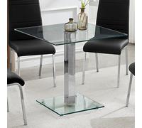 Furniture in Fashion Hartley Clear Glass Top Bistro Dining Table With Glass Base