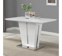 Furniture in Fashion Memphis Small High Gloss Dining Table In White With Glass Top