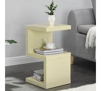 Furniture in Fashion Miami High Gloss S Shape Design Side Table In Cream
