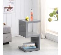 Furniture In Fashion Miami High Gloss S Shape Design Side Table In Grey