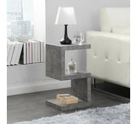 Furniture in Fashion Miami Wooden S Shape Design Side Table In Concrete Effect