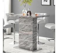 Furniture in Fashion Parini High Gloss Bar Table Rectangular In Melange Marble Effect