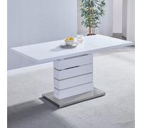 Furniture in Fashion Parini Small Extending High Gloss Dining Table In White