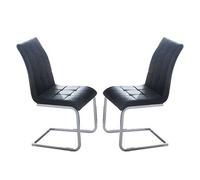 Furniture in Fashion Paris Black Faux Leather Dining Chairs In Pair