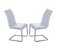 Furniture in Fashion Paris White Faux Leather Dining Chairs In Pair
