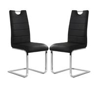 Furniture in Fashion Petra Black Faux Leather Dining Chairs In Pair