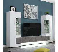 Furniture in Fashion Santiago Entertainment Unit In White Gloss And Concrete Effect