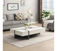 Furniture In Fashion Storm High Gloss Storage Coffee Table In White And Grey