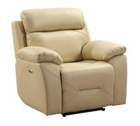 Furniture Instore Renato Cream Leather Electric Recliner Chair