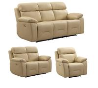 Furniture Instore Renato Genuine Leather Cream Electric Power Recliner 3+2+1 Seater Sofa Set