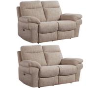 Furniture Instore Tanya Beige Fabric Electric Recliner 2+2 Seater Sofa Set