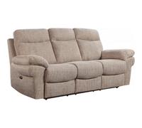 Furniture Instore Tanya Beige Fabric Electric Recliner 3 Seater Sofa