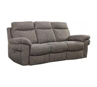 Furniture Instore Tanya Brown Fabric Electric Recliner 3 Seater Sofa