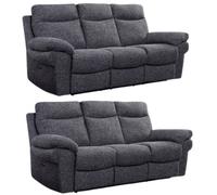 Furniture Instore Tanya Grey Fabric Electric Recliner 3+3 Seater Sofa Set