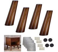 Furniture Legs Sofa Legs 4X Solid Wood Kitchen Furniture Leg,80° Oblique Cone Sofa Feet,Walnut Color Table Leg Replacement Feet,for Armchair Recliner Coffee Table Dresser Sideboard