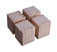 Furniture Legs Wooden 4 Pcs,Square Sofa Legs,Table Legs,Solid Wood Cabinet Support Legs,Furniture Feet for Beds,Desks,Coffee Tables,Dining Tables to Increase Height,Non-slip,Wood-9×9×8cm