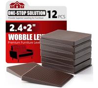Furniture Leveler 12pcs Kit Size Variety | Multi-Purpose Rubber Shim for Leveling Feet Stable | Anti-Wobble Pad for Uneven Table, Dresser Leg, Toliet and More Furniture | Prevent from Wobbling