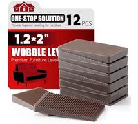 Furniture Leveler 12pcs Kit Size Variety | Multi-Purpose Rubber Shim for Leveling Feet Stable | Anti-Wobble Pad for Uneven Table, Dresser Leg, Toliet and More Furniture | Prevent from Wobbling