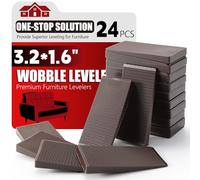 Furniture Leveler 24pcs Kit Size Variety | Multi-Purpose Rubber Shim for Leveling Feet Stable | Anti-Wobble Pad for Uneven Table, Dresser Leg, Toliet and More Furniture | Prevent from Wobbling