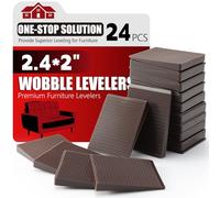 Furniture Leveler 24pcs Kit Size Variety | Multi-Purpose Rubber Shim for Leveling Feet Stable | Anti-Wobble Pad for Uneven Table, Dresser Leg, Toliet and More Furniture | Prevent from Wobbling