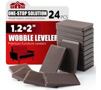 Furniture Leveler 24pcs Kit Size Variety | Multi-Purpose Rubber Shim for Leveling Feet Stable | Anti-Wobble Pad for Uneven Table, Dresser Leg, Toliet and More Furniture | Prevent from Wobbling