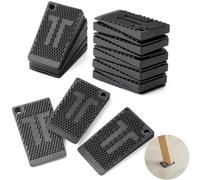 Furniture Levelers Pads,20 Pack Flexible Rubber Table Leveling Shims for Home Improvement - Level Wedges,Cabinet and Chair Shims、Table Leg Leveler, Waterproof Non-Slip, Stackable(Black)
