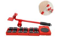 Furniture Lift Mover Tool Set - Heavy Duty Furniture Movers with Wheels, Adjustable Furniture Lifter, Appliance Lifter and Sliders for Moving Heavy Furniture and Appliances (Red, One Size)