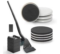 Furniture Lifter Tool + 8-Pack of 3.5" Sliders, Save 80% Effort, Safely and Easily, The Lift and Glide Tool Set for Heavy Furniture and Appliances, Reusable Moving Pads, Floor Protectors for Carpet
