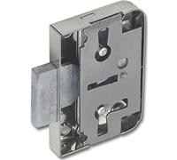 Furniture Lock with Euro Key, Backset 25 mm, Nickel-Plated Steel, Includes Key, Strike Plate and Screws