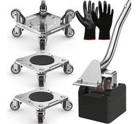Furniture Moving Set with Furniture Lifter - Furniture Dolly, Furniture Movers with Wheels, Upgraded Carbon Steel Panel and 4 360° Rotating TPE Wheels, Max Load 1100LBS, Move Heavy Duty Easily