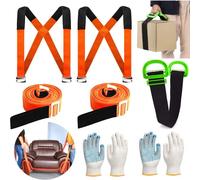 Furniture Moving Straps, YELIKIT 2-Movers Adjustable Lifting Straps with One Person Lifting Moving Strap, Moving for Secure Furniture, Appliances, Heavy, Bulky Objects Safely, More Easily (Orange)