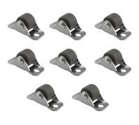 Furniture Moving Wheels 8pcs 0.5 Inch Directional Fixed Caster Wheel Self Adhesive Tiny Low Mini For Appliances,Furniture,DIY Storage Box(8pcs Brown)