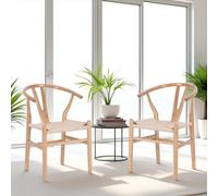 FURNITURE ONE Dining Chairs Set of 2, Kitchen Chairs Dining Room Lounge Reception Armchair - Fully Assembled in Light Oak | Size: 2 Pack FURNITURE ONE Light Oak 2 Pack