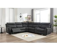 FURNITURE ONE Electric Recliners Sofa, Power Corner Sofa Set, 105 - 135 Degrees Recliner in Dark Grey | Size: 1 Pack FURNITURE ONE Dark Grey 1 Pack