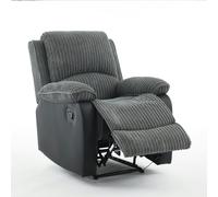 Furniture One Electric Reclining Sofa Set, Corduroy Fabric Recliner Sectional Sofa Suite-Adjustable Backrest and Footrest, Jumbo Cord Fabric Recliner - 1 Seater