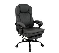 FURNITURE ONE Executive Office Chair, Height Adjustable Office Swivel Chair - Gray in Dark Grey | Size: 1 Seater FURNITURE ONE Dark Grey 1 Seater