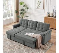 FURNITURE ONE L-shaped corner Sofa Bed with Storage, Padded Sectional Sofa Reversible Storage in Grey | Size: 1 Pack FURNITURE ONE Grey 1 Pack