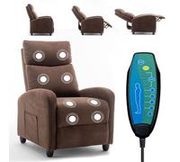FURNITURE ONE Massage Recliner Chair, Pushback Recliner + 8 Point Vibration Massage in Brown | Size: 1 Pack FURNITURE ONE Brown 1 Pack
