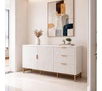 FURNITURE ONE Modern Sideboard, Storage Cabinet with 3 Drawers & 2 Doors in Natural White | Size: 1 Pack FURNITURE ONE Natural White 1 Pack
